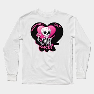 Valentine's Day Sucks T Shirt Valentine T shirt For Women Long Sleeve T-Shirt